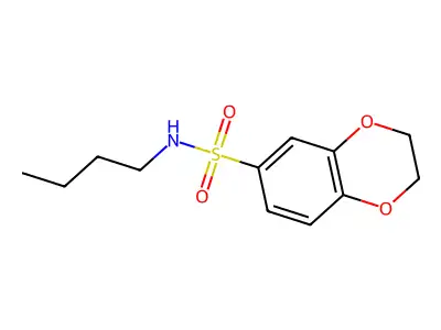 N-butyl-2,3-dihydro-1,4-benzodioxine-6-sulfonamide structure