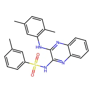 N-{3-[(2,5-dimethylphenyl)amino]quinoxalin-2-yl}-3-methylbenzenesulfonamide structure