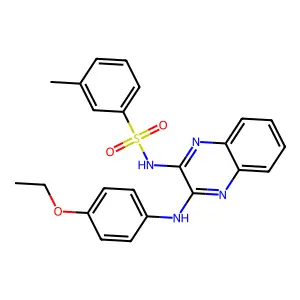 N-[3-(4-ethoxyanilino)quinoxalin-2-yl]-3-methylbenzenesulfonamide structure