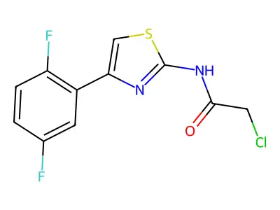 2-chloro-N-[4-(2,5-difluorophenyl)-1,3-thiazol-2-yl]acetamide structure