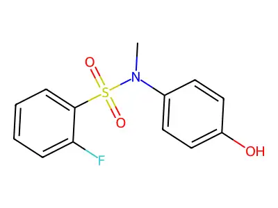 2-fluoro-N-(4-hydroxyphenyl)-N-methylbenzenesulfonamide structure