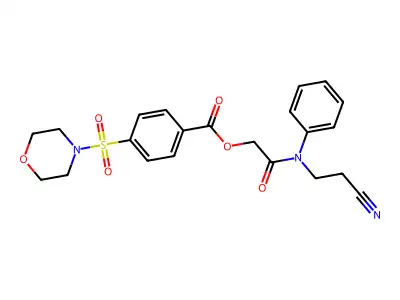 [2-[N-(2-cyanoethyl)anilino]-2-oxoethyl] 4-morpholin-4-ylsulfonylbenzoate structure