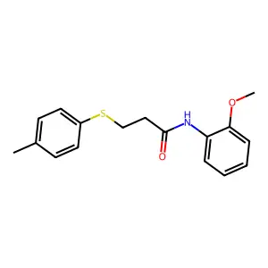 N-(2-methoxyphenyl)-3-(4-methylphenyl)sulfanylpropanamide structure