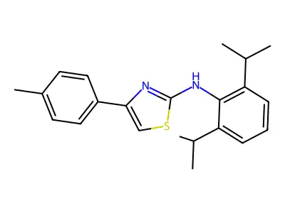 N-[2,6-di(propan-2-yl)phenyl]-4-(4-methylphenyl)-1,3-thiazol-2-amine structure