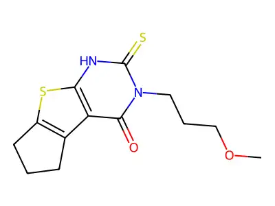 11-(3-Methoxypropyl)-10-sulfanyl-7-thia-9,11-diazatricyclo[6.4.0.0,2,6]dodeca-1(8),2(6),9-trien-12-one structure