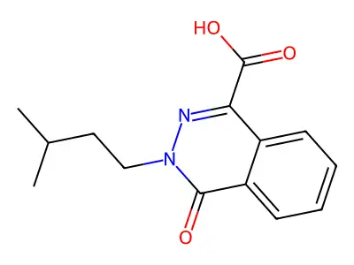 3-(3-Methylbutyl)-4-oxo-3,4-dihydrophthalazine-1-carboxylic acid structure