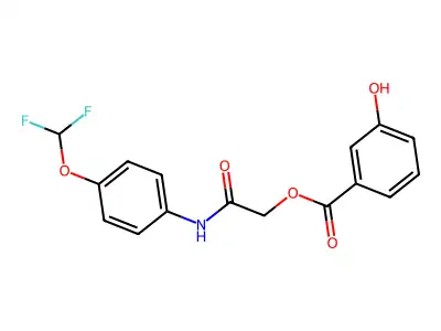 [2-[4-(Difluoromethoxy)anilino]-2-oxoethyl] 3-hydroxybenzoate structure