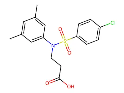 3-[N-(3,5-dimethylphenyl)4-chlorobenzenesulfonamido]propanoic acid structure