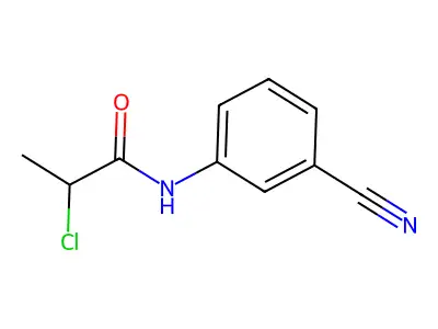 2-chloro-N-(3-cyanophenyl)propanamide structure