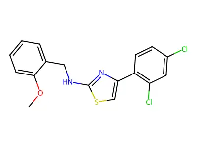 4-(2,4-dichlorophenyl)-N-[(2-methoxyphenyl)methyl]-1,3-thiazol-2-amine structure