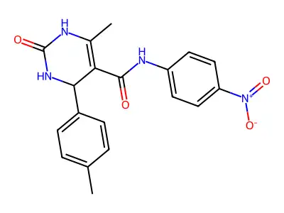 1,2,3,4-Tetrahydro-6-methyl-4-(4-methylphenyl)-N-(4-nitrophenyl)-2-oxo-5-pyrimidinecarboxamide structure