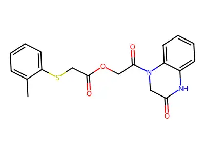 [2-oxo-2-(3-oxo-2,4-dihydroquinoxalin-1-yl)ethyl] 2-(2-methylphenyl)sulfanylacetate structure