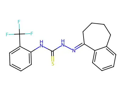 2-(6,7,8,9-Tetrahydro-5H-benzocyclohepten-5-ylidene)-N-[2-(trifluoromethyl)phenyl]hydrazinecarbothioamide structure