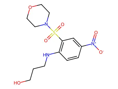 3-(2-Morpholin-4-ylsulfonyl-4-nitroanilino)propan-1-ol structure