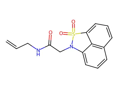 2-(2,2-dioxo-2lambda6-thia-3-azatricyclo[6.3.1.04,12]dodeca-1(11),4,6,8(12),9-pentaen-3-yl)-N-prop-2-enylacetamide structure