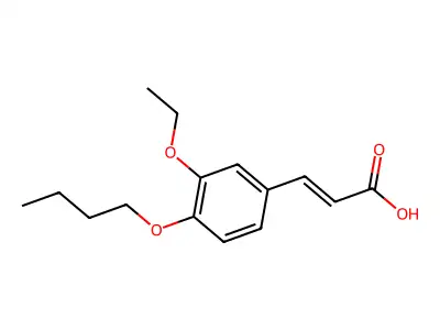 (2E)-3-(4-butoxy-3-ethoxyphenyl)prop-2-enoic acid structure