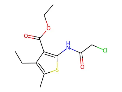 Ethyl 2-(2-chloroacetamido)-4-ethyl-5-methylthiophene-3-carboxylate structure