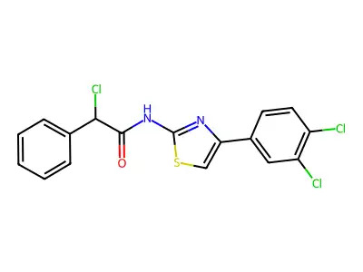 2-chloro-N-[4-(3,4-dichlorophenyl)-1,3-thiazol-2-yl]-2-phenylacetamide structure