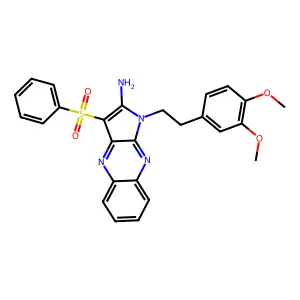 3-(benzenesulfonyl)-1-[2-(3,4-dimethoxyphenyl)ethyl]pyrrolo[3,2-b]quinoxalin-2-amine structure