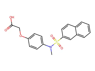 2-[4-(N-methylnaphthalene-2-sulfonamido)phenoxy]acetic acid structure