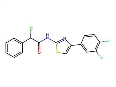 2-chloro-N-[4-(3,4-difluorophenyl)-1,3-thiazol-2-yl]-2-phenylacetamide structure