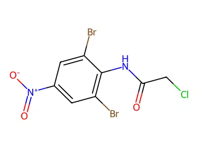 2-chloro-N-(2,6-dibromo-4-nitrophenyl)acetamide structure