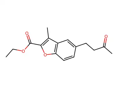 Ethyl 3-methyl-5-(3-oxobutyl)-1-benzofuran-2-carboxylate structure