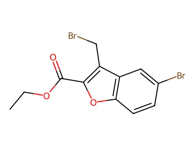 Ethyl 5-bromo-3-(bromomethyl)-1-benzofuran-2-carboxylate structure
