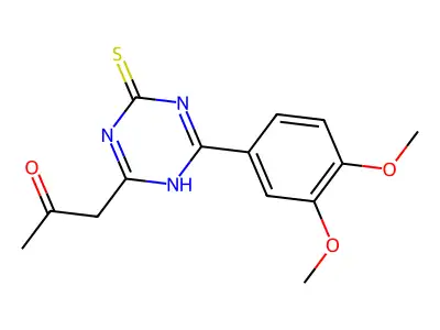 1-[4-(3,4-Dimethoxyphenyl)-6-sulfanyl-1,3,5-triazin-2-yl]propan-2-one structure