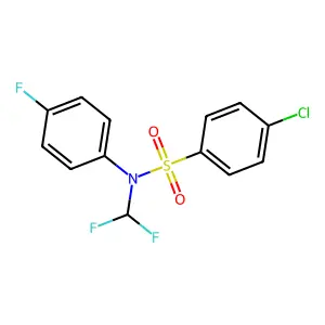 4-chloro-N-(difluoromethyl)-N-(4-fluorophenyl)benzenesulfonamide structure