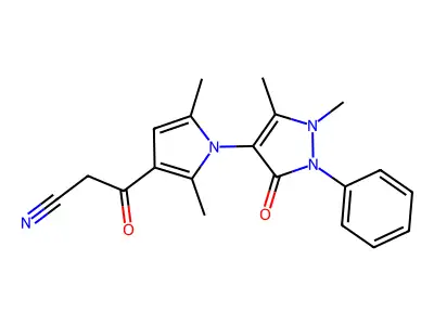 3-[1-(1,5-Dimethyl-3-oxo-2-phenyl-2,3-dihydro-1H-pyrazol-4-yl)-2,5-dimethyl-1H-pyrrol-3-yl]-3-oxo-propionitrile structure