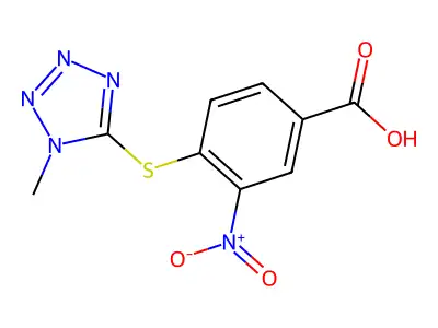 4-((1-Methyl-1H-tetrazol-5-yl)thio)-3-nitrobenzoic acid structure