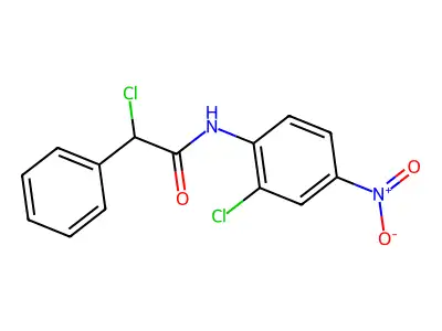 2-chloro-N-(2-chloro-4-nitrophenyl)-2-phenylacetamide structure
