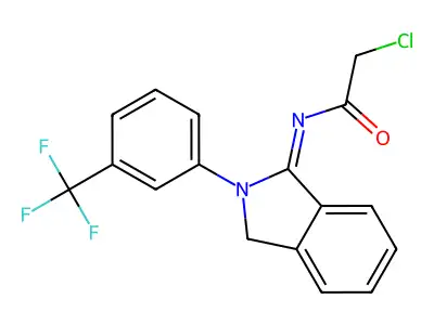 2-chloro-N-{2-[3-(trifluoromethyl)phenyl]-2,3-dihydro-1H-isoindol-1-ylidene}acetamide structure