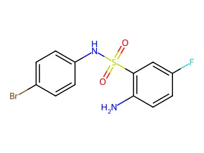 2-amino-N-(4-bromophenyl)-5-fluorobenzene-1-sulfonamide structure