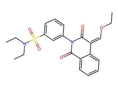 3-[4-(ethoxymethylidene)-1,3-dioxoisoquinolin-2-yl]-N,N-diethylbenzenesulfonamide structure