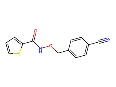 N-[(4-cyanophenyl)methoxy]thiophene-2-carboxamide structure