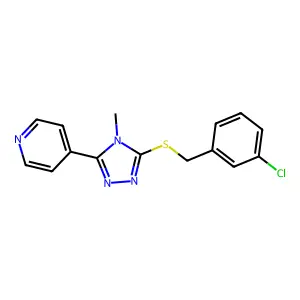 3-[(3-Chlorophenyl)methylthio]-4-methyl-5-(4-pyridyl)-1,2,4-triazole structure
