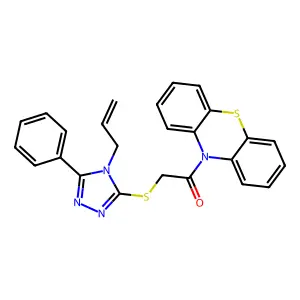 1-phenothiazin-10-yl-2-[(5-phenyl-4-prop-2-enyl-1,2,4-triazol-3-yl)sulfanyl]ethanone structure
