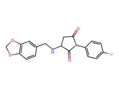 3-(1,3-Benzodioxol-5-ylmethylamino)-1-(4-fluorophenyl)pyrrolidine-2,5-dione structure