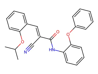 2-cyano-N-(2-phenoxyphenyl)-3-[2-(propan-2-yloxy)phenyl]prop-2-enamide structure