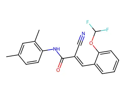 2-cyano-3-[2-(difluoromethoxy)phenyl]-N-(2,4-dimethylphenyl)prop-2-enamide structure