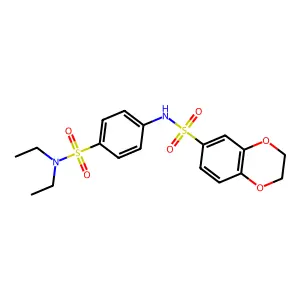 N-[4-(diethylsulfamoyl)phenyl]-2,3-dihydro-1,4-benzodioxine-6-sulfonamide structure