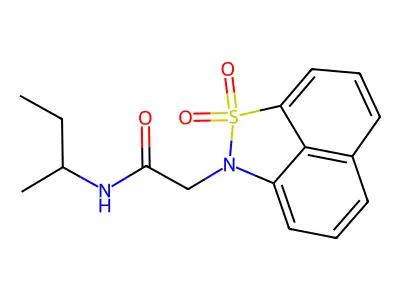 N-butan-2-yl-2-(2,2-dioxo-2lambda6-thia-3-azatricyclo[6.3.1.04,12]dodeca-1(11),4,6,8(12),9-pentaen-3-yl)acetamide structure