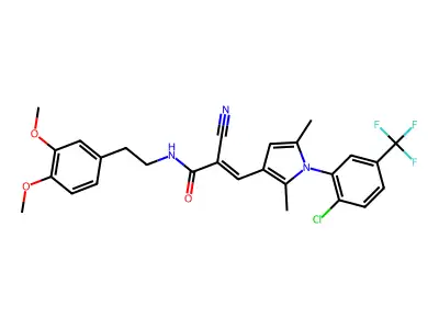 3-{1-[2-chloro-5-(trifluoromethyl)phenyl]-2,5-dimethyl-1h-pyrrol-3-yl}-2-cyano-n-[2-(3,4-dimethoxyphenyl)ethyl]prop-2-enamide structure