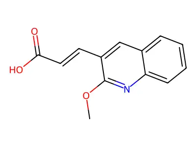 (2E)-3-(2-methoxyquinolin-3-yl)prop-2-enoic acid structure