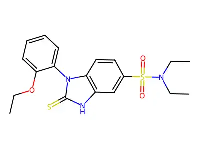 1-(2-ethoxyphenyl)-N,N-diethyl-2-sulfanyl-1H-1,3-benzodiazole-5-sulfonamide structure