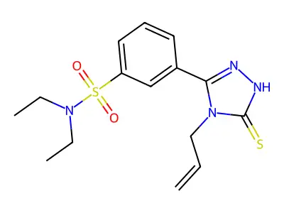 N,N-diethyl-3-[4-(prop-2-en-1-yl)-5-sulfanyl-4H-1,2,4-triazol-3-yl]benzene-1-sulfonamide structure