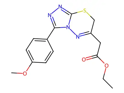 ethyl 2-[3-(4-methoxyphenyl)-7H-[1,2,4]triazolo[3,4-b][1,3,4]thiadiazin-6-yl]acetate structure