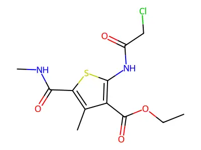 Ethyl 2-(2-chloroacetamido)-4-methyl-5-(methylcarbamoyl)thiophene-3-carboxylate structure